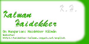 kalman haidekker business card